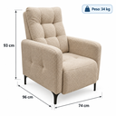 Ver imagem 4 de Poltrona Reclinável Fit 1 Estagio Bouclê Natural Matrix Cor:chenile Prime Bege