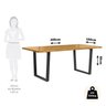 Conjunto Mesa de Jantar 200cm Retangular 2 Bancos em Ferro e Madeira Maciça Savannah Espresso Móveis - 3