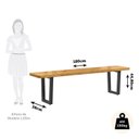 Ver imagem 4 de Conjunto Mesa de Jantar 200cm Retangular 2 Bancos em Ferro e Madeira Maciça Savannah Espresso Móveis