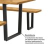 Conjunto Mesa de Jantar 200cm Retangular 2 Bancos em Ferro e Madeira Maciça Savannah Espresso Móveis - 7