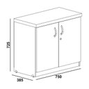 Ver imagem 2 de Balcão para Escritório 2 Portas Design Moderno Marrom/Carvalho