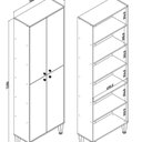 Ver imagem 3 de Paneleiro Torino 700x2200x300 mm 4 Pta Marrom/Mel