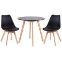 Ver imagem 1 de KIT - Mesa redonda 80 cm preto + 2 cadeiras Leda Preto