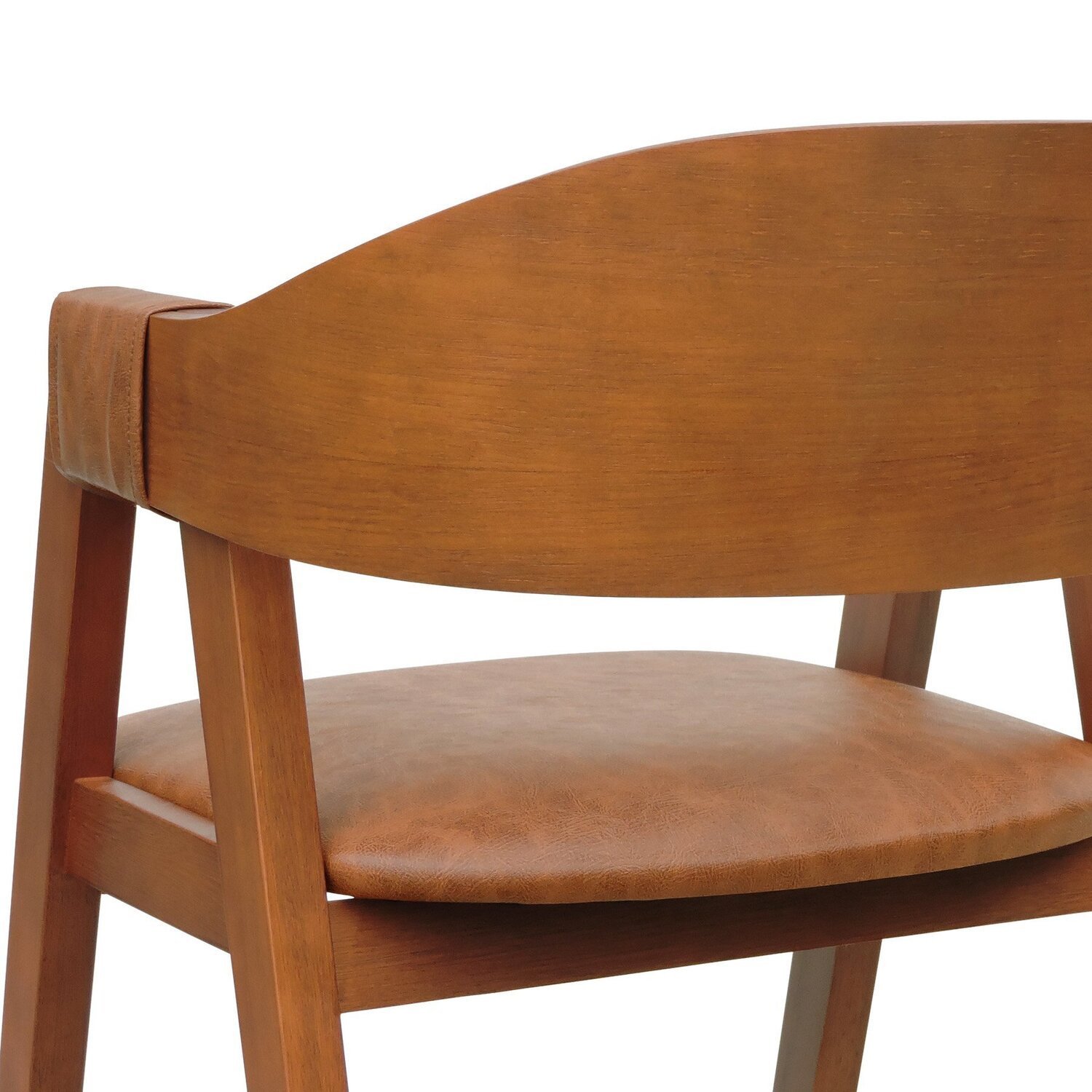 Banqueta Alta Bistrô Miami Encosto Anatômico Curvo Assento Estofofado Corano - 9