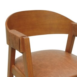 Banqueta Alta Bistrô Miami Encosto Anatômico Curvo Assento Estofofado Corano - 7