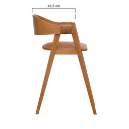 Banqueta Alta Bistrô Miami Encosto Anatômico Curvo Assento Estofofado Corano - 5