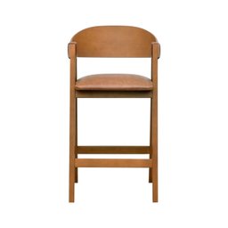 Banqueta Alta Bistrô Miami Encosto Anatômico Curvo Assento Estofofado Corano - 4