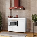 Ver imagem 1 de Balcão Cooktop Ana 4 Bocas 114m com Nicho para Forno e 3 Portas - Branco Móblis