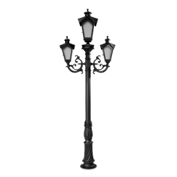 Poste Para Jardim Colonial Sinha Alumínio Preto 3E27 2.2m 15001/3 INCOLUSTRE - 1
