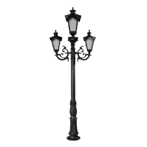 Poste Para Jardim Colonial Sinha Alumínio Preto 3E27 2.2m 15001/3 INCOLUSTRE