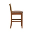 Ver imagem 5 de Banqueta Média Pérola com 62cm Altura Madeira Maciça Encosto Telinha Assento Estofado Corano