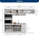 Ver imagem 3 de Cozinha Completa Modulada Americana com Vidro Reflecta 4 Peças Yescasa