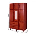 Ver imagem 4 de Guarda-roupa Solteiro Petersburgo Madeira Maciça 7 Portas 2 Gavetas 2 Prateleiras com Espelho Mel -