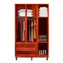 Ver imagem 3 de Guarda-roupa Solteiro Petersburgo Madeira Maciça 7 Portas 2 Gavetas 2 Prateleiras com Espelho Mel -