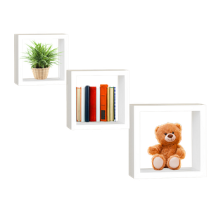 Kit com 3 Nichos Organizador de Mdf Branco