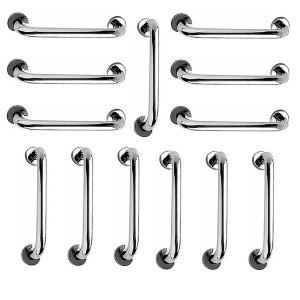 Barra de Apoio 40cm Aço Inox Kit 13 Unidades Idoso Cadeirante Deficiente Banheiro Box Suporte Escada