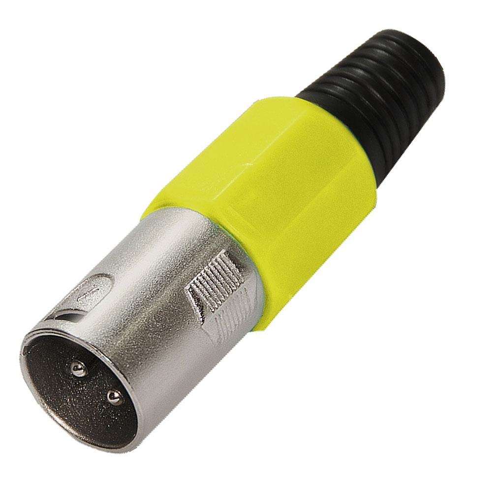 Conector Cannon de Microfone Macho Profissional Amarelo - 1