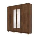 Ver imagem 7 de Guarda Roupa Casal Doral 6 Portas de Bater 2 com Espelhos 2 Gavetas Nogueira G98 - Gran Belo