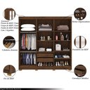 Ver imagem 3 de Guarda Roupa Casal Doral 6 Portas de Bater 2 com Espelhos 2 Gavetas Nogueira G98 - Gran Belo