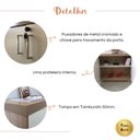 Ver imagem 6 de Conjunto 2 Peças com Mesa Diretor para Escritório e Balcão Multiuso 2 Portas Carvalho Branco Bege Artany