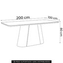 Ver imagem 2 de Mesa de Jantar 8 Lugares 200cm com Vidro Valt Nature H02 - Mpozenato