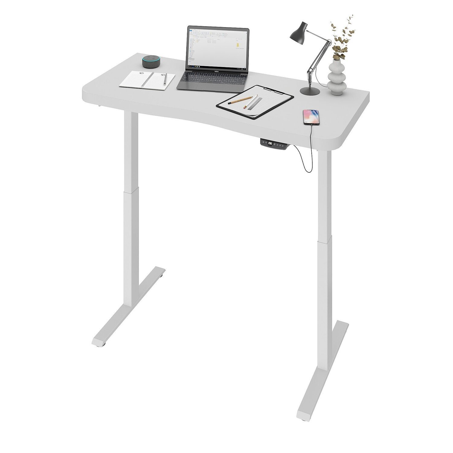 Mesa para Escritório com Regulagem de Altura Entrada Usb Ergonômica em Tamburato - 7