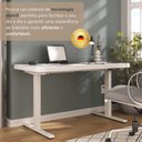 Ver mais imagens de Escrivaninha Mesa Escritório com Regulagem de Altura Entrada USB Ergonômica em Tamburato 135cm Industrial Branco Artany