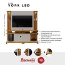 Ver imagem 5 de Estante Home para TV até 60 Polegadas 183CMX180CM com LED e Prateleiras de Vidro York Marrom