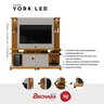 Estante Home para TV até 60 Polegadas  com Led e Prateleiras de Vidro York - 5