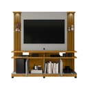 Ver imagem 7 de Estante Home para TV até 60 Polegadas 183CMX180CM com LED e Prateleiras de Vidro York Marrom