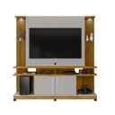 Ver imagem 3 de Estante Home para TV até 60 Polegadas 183CMX180CM com LED e Prateleiras de Vidro York Marrom