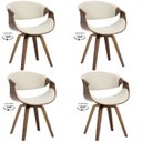 Ver imagem 1 de Kit com 4 Cadeiras Nicole Giratória para Sala de Jantar Bege/Creme