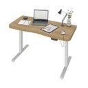 Ver imagem 7 de Escrivaninha Mesa Escritório com Regulagem de Altura Entrada USB Ergonômica em Tamburato 135cm Industrial Olmo Bege Artany
