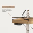 Ver imagem 6 de Escrivaninha Mesa Escritório com Regulagem de Altura Entrada Usb Ergonômica em Tamburato