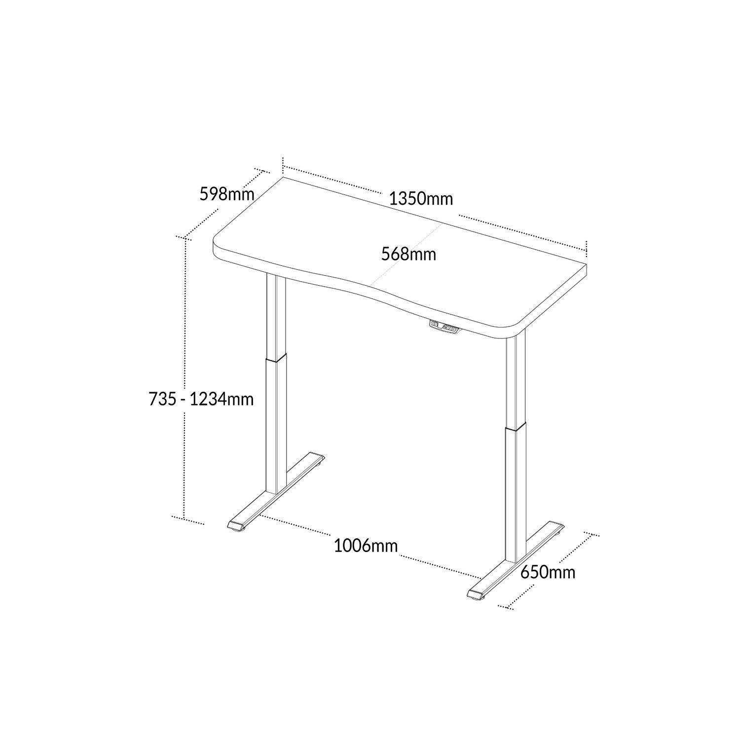 Mesa para Escritório com Regulagem de Altura Entrada Usb Ergonômica em Tamburato - 4