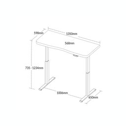 Mesa para Escritório com Regulagem de Altura Entrada Usb Ergonômica em Tamburato - 4