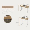Ver imagem 5 de Escrivaninha Mesa Escritório com Regulagem de Altura Entrada USB Ergonômica em Tamburato 135cm Industrial Olmo Bege Artany