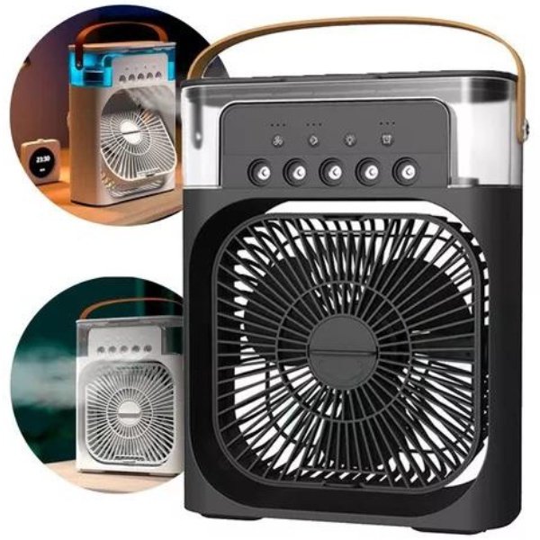 Mini Ventilador a Vapor Portátil Reservatório de Água Usb com Led - Mini Ar Condicionado Umidificado - 3