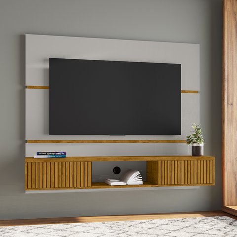 Painel para TV até 65 Polegadas 160CMX136CM 2 Portas Âmbar Bege