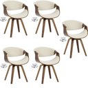 Ver imagem 1 de Kit com 5 Cadeiras Nicole Giratória para Sala de Jantar Bege/Creme