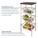 Ver imagem 4 de Fruteira com 3 Cestos em Aço Daniela Branco/Preto