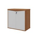 Ver imagem 4 de Armário Multiuso para Escritório Baixo com Chave 2 Portas Y37 Marrom/Freijó/Branco Artany