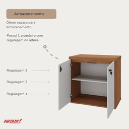 Armário Multiuso para Escritório Baixo com Chave 2 Portas Y37 - 7