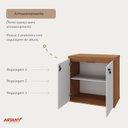 Ver imagem 7 de Armário Multiuso para Escritório Baixo com Chave 2 Portas Y37 Marrom/Freijó/Branco Artany