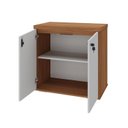 Ver imagem 3 de Armário Multiuso para Escritório Baixo com Chave 2 Portas Y37 Marrom/Freijó/Branco Artany