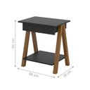 Ver imagem 2 de Mesa de Cabeceira Villa Mistral 1 Gaveta com Gaveta Preto