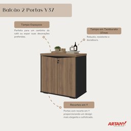 Armário Multiuso para Escritório Baixo com Chave 2 Portas Y37 - 7