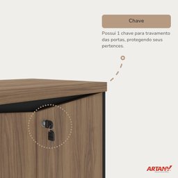 Armário Multiuso para Escritório Baixo com Chave 2 Portas Y37 - 9