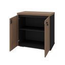 Ver imagem 3 de Armário Multiuso para Escritório Baixo com Chave 2 Portas Y37 Marrom/Nogal/Preto Artany