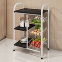 Ver imagem 1 de Fruteira de Cozinha em Aço com 3 Cestos Removíveis Giovana 99cm Branco/Preto
